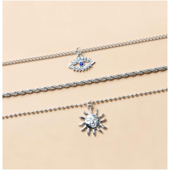 Boho Evil eye Sun Multilayer Necklace - Picture 7 of 7